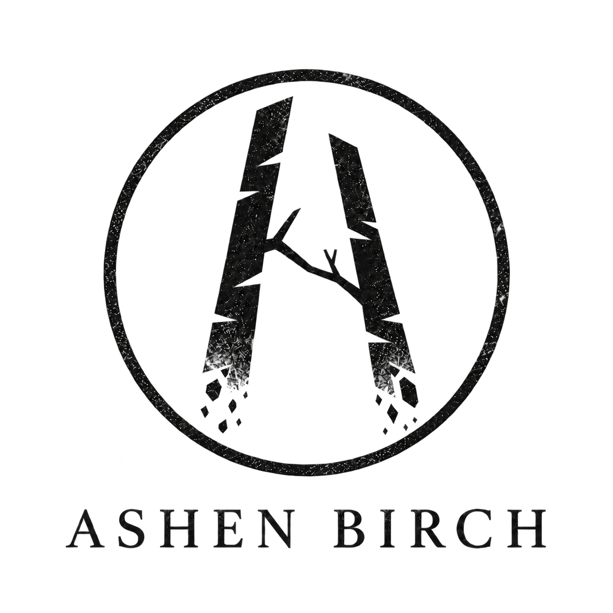 Ashen Birch: two birch trunks inside a broken circle
